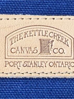 The Little Creek Canvas Co. Leather-Trim Blue Canvas carry all holder NEW